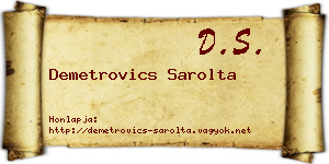 Demetrovics Sarolta névjegykártya