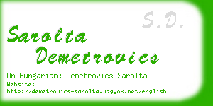 sarolta demetrovics business card